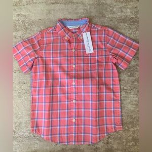 Janie & Jack boys size 5 button down plaid shirt sleeve shirt